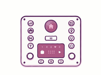 Fototapeta premium Modern Smart Home Control Panel Vector Illustration