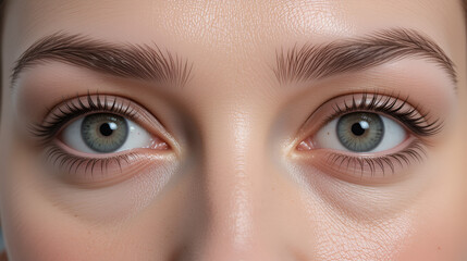 Obraz premium Blepharoplasty eyelids surgery to manage sagging eyebrows, droopy upper lids and eye bags. Blepharoplasty to get rid of excess skin from eyelids.