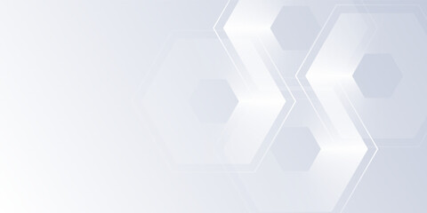 Modern white background with gradient color and artistic dynamic hexagon decoration abstract modern