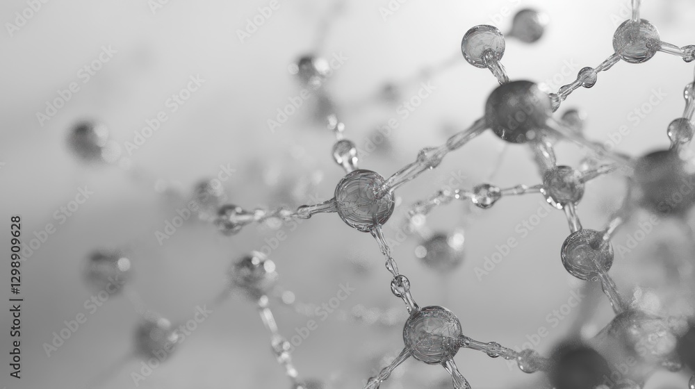 Poster abstract molecular structure in gray scale