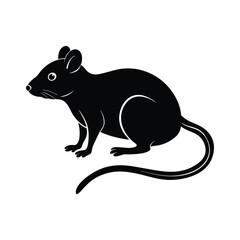 Mice silhouette isolated on white background