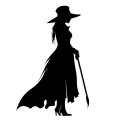 Mesmerizing Female Wizard vector artwork exudes mystical charm and ancient wisdom, ideal for enchanting book covers, fantasy merchandise, digital campaigns, and creative design projects