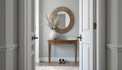 Elegant Entryway with Wooden Console