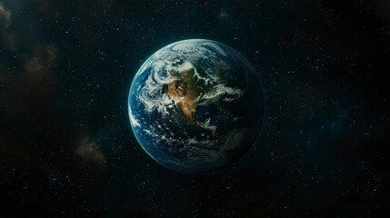 Stunning View of Earth Rotating in Space with a Global Perspective, Capturing the Beauty of Our Planet