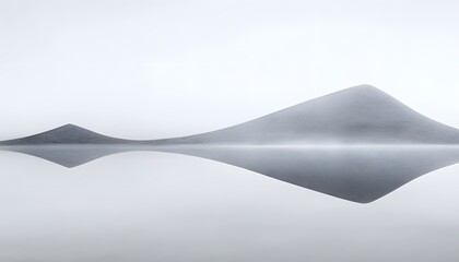 Minimalist sand dune landscape reflecting on water surface
