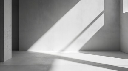 Serene Minimalism: White and Gray Abstract Background with Subtle Shadows