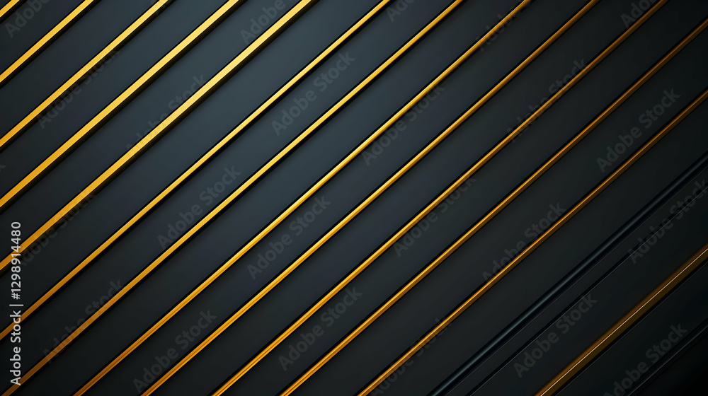 Aufkleber abstract geometric pattern with diagonal gold lines on black background