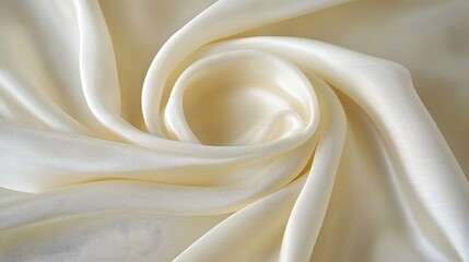 Obraz premium Elegant White Silk Fabric with Gentle Curves for Minimalist Clean Design