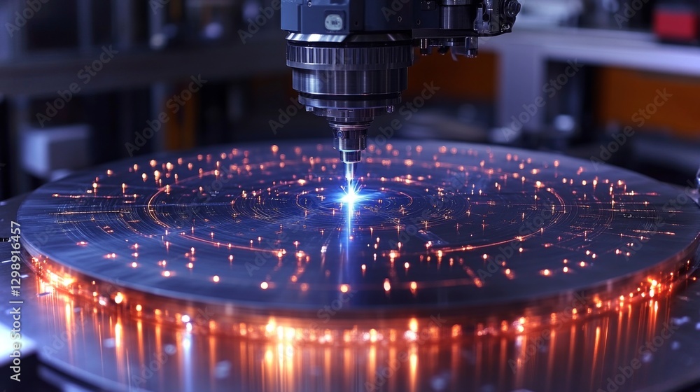Fototapete a precision machining operation utilizes advanced robotics and ai technology to automate processes i