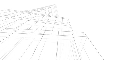 Abstract architectural design 3d rendering