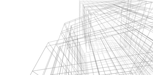 Abstract architectural design 3d rendering