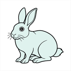 Obraz premium vector illustration of a rabbit with white background