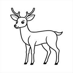 Fototapeta premium Cute Deer Coloring Pages For Kids Deer Cartoon Coloring Book Printable Coloring book