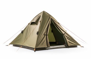 Tent outdoors camping white background.