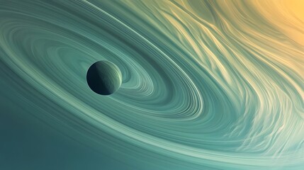 Tiny Moon Orbiting Gas Giant with Dramatic Lighting and Deep Shadows