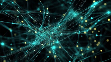 Dynamic network visualization with glowing nodes and interconnected lines