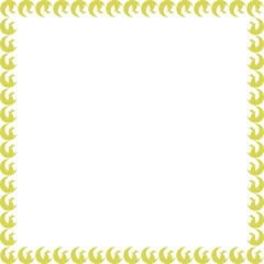 Obraz premium Cute spring Easter bunnies empty frame. Simple border of a rabbit sitting on the moon. Baby shower design