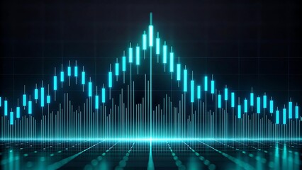 Abstract financial chart, stock market data visualization.