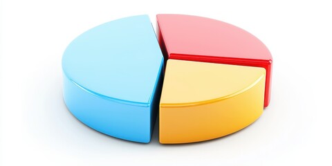 Obraz premium Business growth, marketing strategy and research. Colorful pie chart illustrating data segmentation in distinct sections.