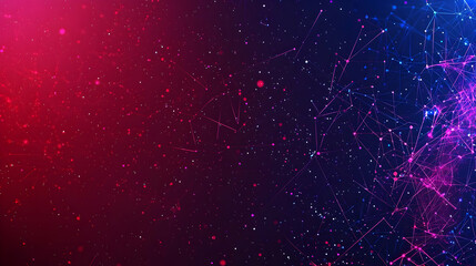 Fototapeta premium Abstract digital design with vibrant blue and red gradient background and particle effect