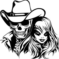 Cowgirl Skull Svg File For Sublimation , Western Skull Svg , Western Cowgirl Png , Sublimation Design , Digital Download