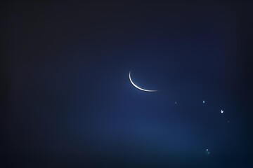Peaceful Crescent Moon and Stars for Ramadan or Night Sky Projects