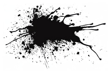 Abstract black ink splatter art