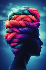 Vibrant Hair Art: Colorful Silhouette Braids and Neon Beauty in Creative Hair Fashion