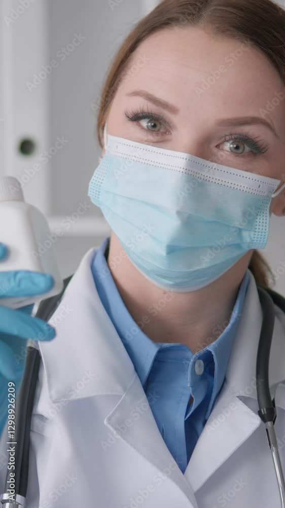Poster laboratory test reports and analyses. a representation of the daily life of a medical scientist who 