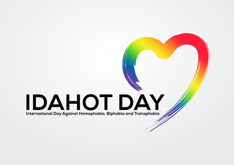 heart color of international day against homophobia transphobia and biphobia poster.
