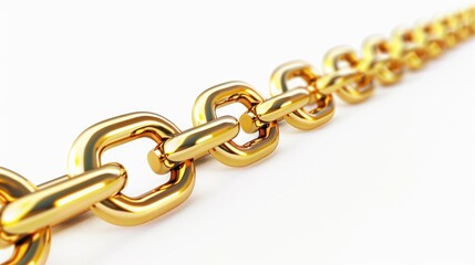 Obraz premium gold chain on white background
