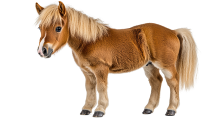 Miniature horse standing on transparent background