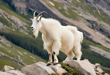 mountain goat on a mountain pasture