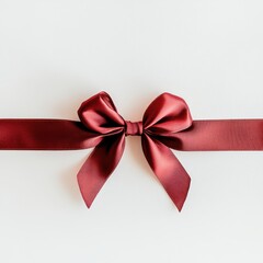 Fototapeta premium Red Ribbon Bow on White Gift Box – Elegant Present Packaging