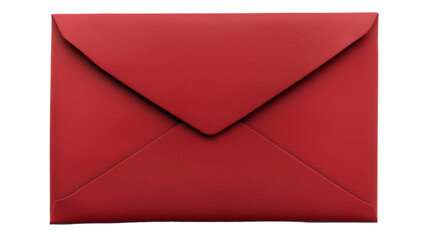 Red closed envelope on transparent background representing communication