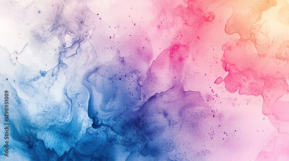 Poster colorful abstract watercolor art with soft gradients and fluid textures creating a harmonious blend 