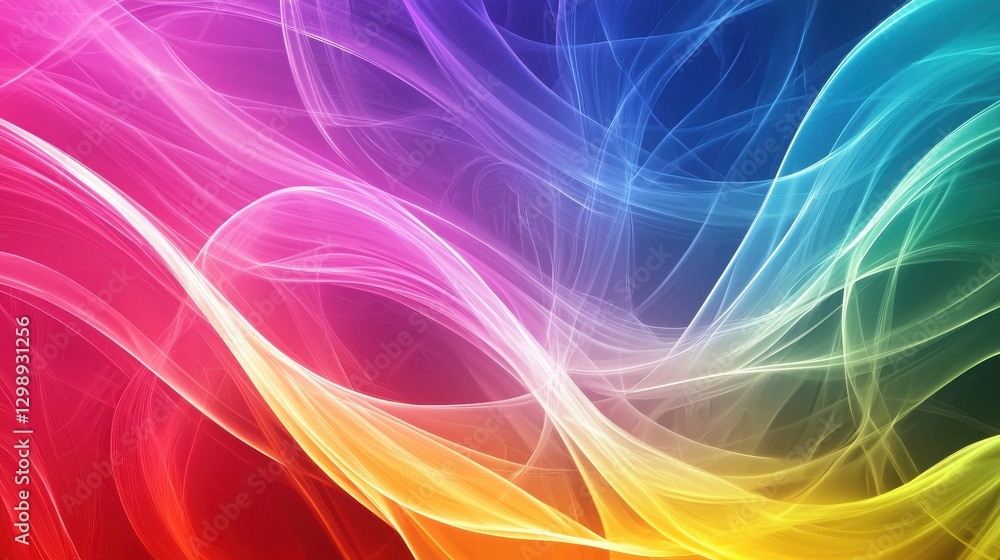 Aufkleber colorful abstract waves flowing smoothly in a vibrant blend of hues creating a mesmerizing visual la