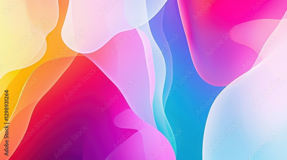 Poster colorful abstract design with fluid shapes and gradients creating a vibrant backdrop in warm and coo