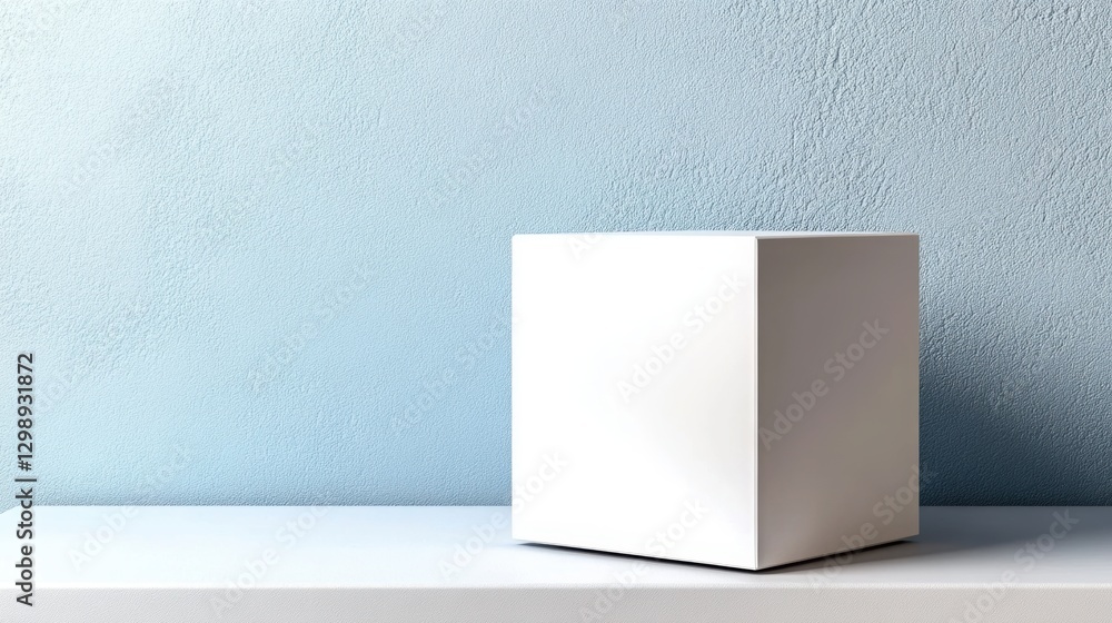 Poster white cube with shadow - background for text.