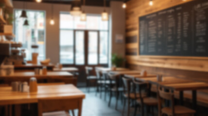 Abstract blur coffee shop and cafe restaurant for background. AI Generated Images