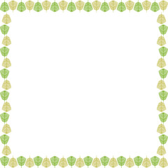 Border frame template with leaf elements decoration. Square easter border with empty space for your text