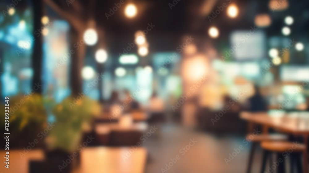 Poster blur coffee shop or cafe restaurant with abstract bokeh light image background. for create montage p