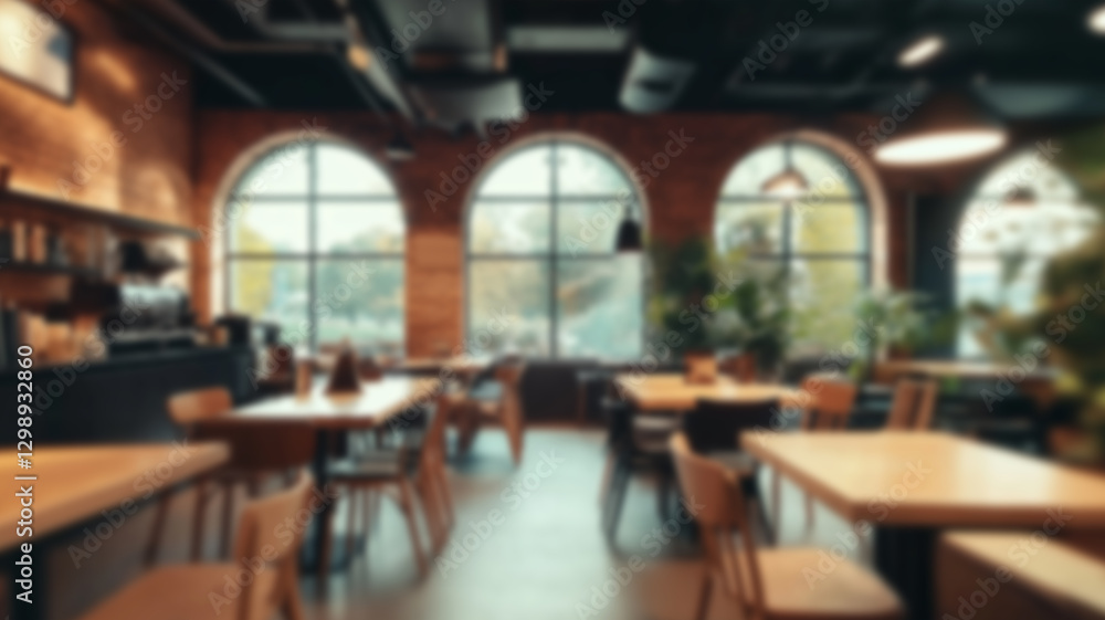 Poster blur coffee shop or cafe restaurant with abstract bokeh light image background. for create montage p