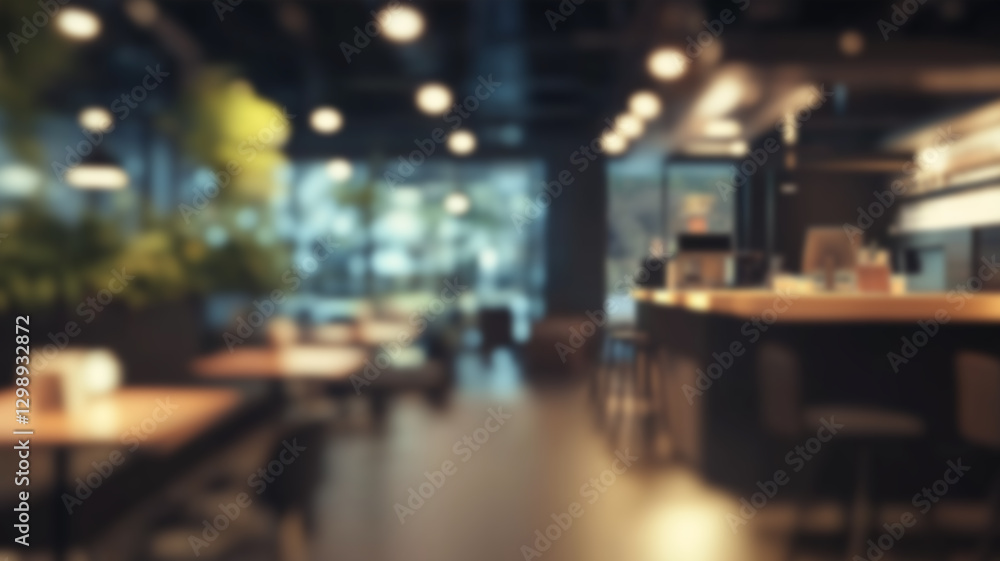 Poster blur coffee shop or cafe restaurant with abstract bokeh light image background. for create montage p