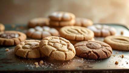 Group of Sweet Cookies with Sugar