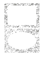 A frame with a rough texture in the grunge style.
 A rectangle in the shape of graffiti, a dirty edge with a 
splash effect, abstraction. An empty retro frame.  Vector illustration.