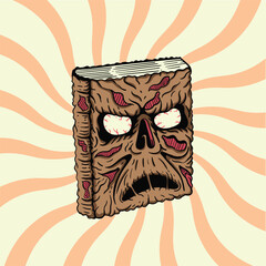 scary book cover cartoon illustration