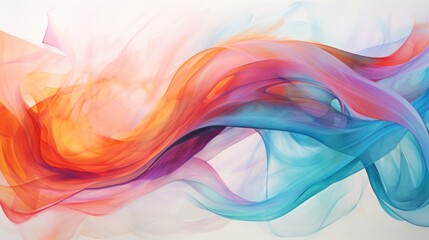 Colorful translucent waves creating a mesmerizing abstract design