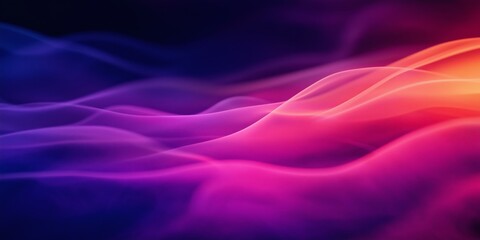 Obraz premium Wispy smoke blending into a dark space with soft gradient lighting creates an enchanting abstract background steeped in vibrant colors and ethereal forms