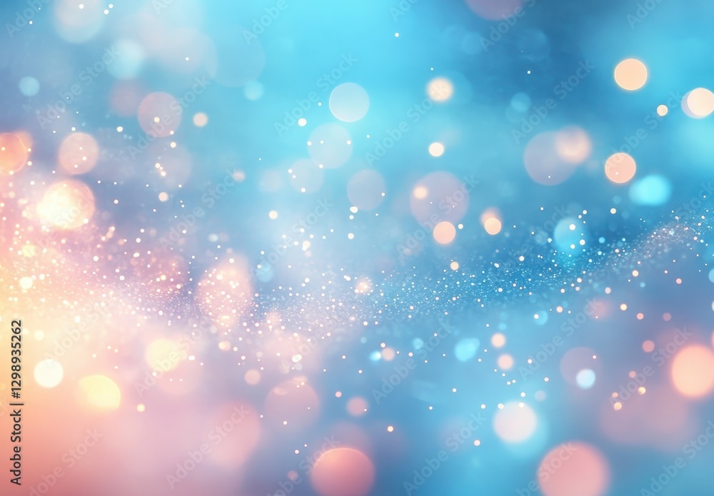 Aufkleber dreamy gradient background with soft blurred bokeh effects in blue and coral tones for creative desi
